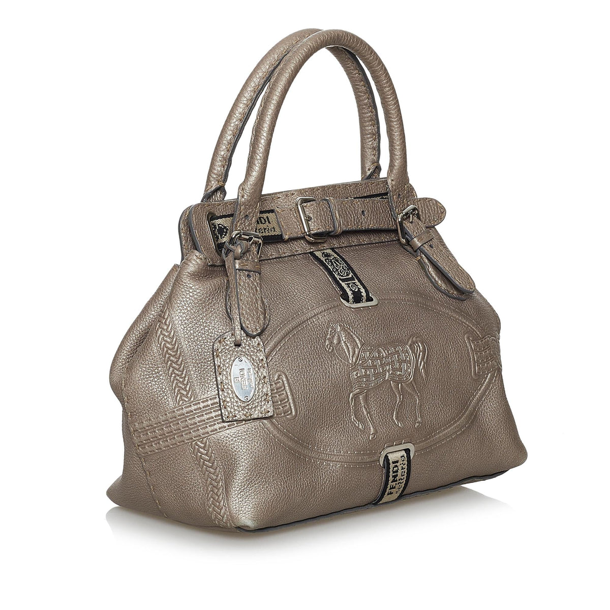Fendi Selleria Borghese Leather Handbag (SHG-28253) Rovelle Bags