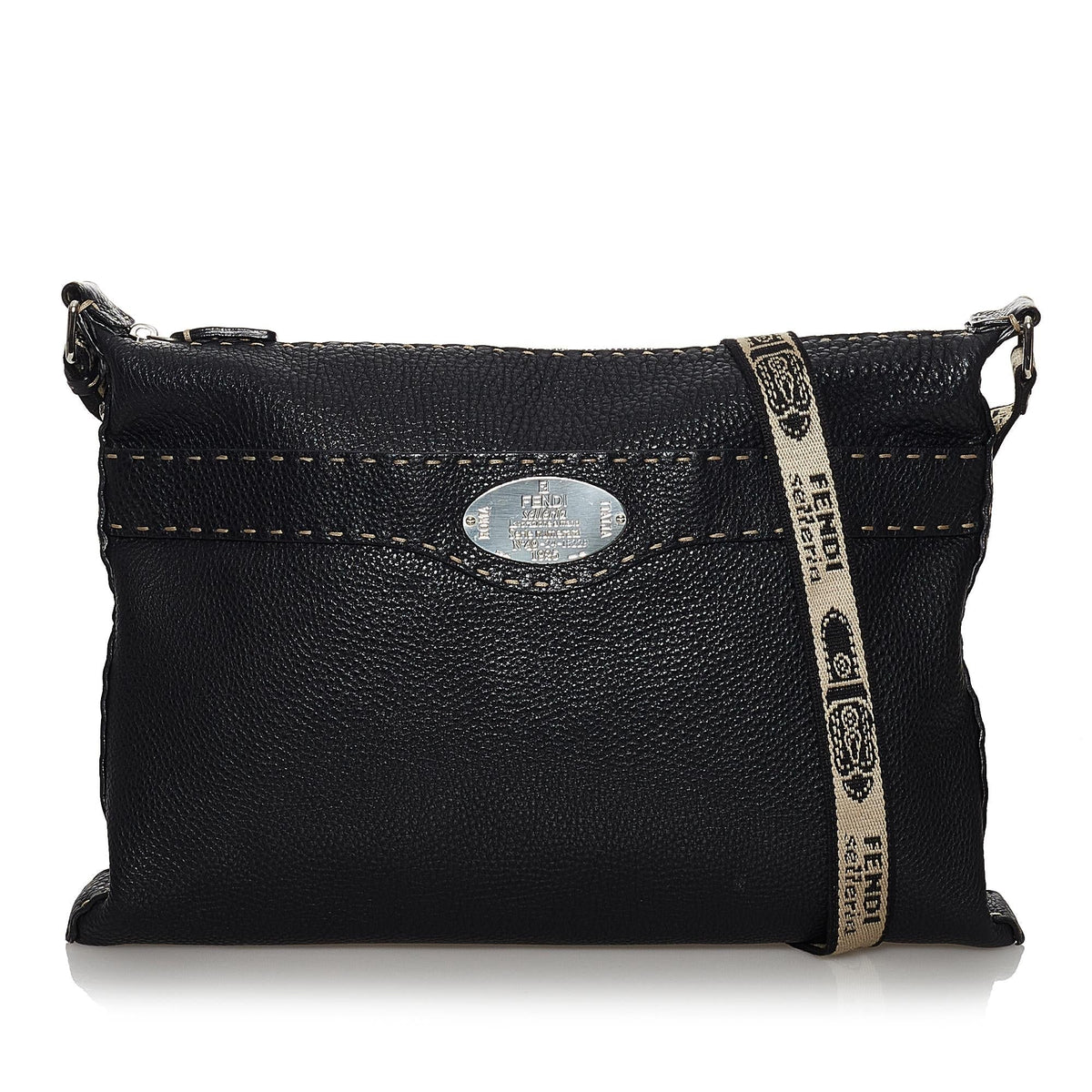 Fendi Selleria Leather Crossbody Bag (SHG-30592) Rovelle Bags