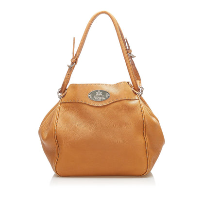 Fendi Selleria Leather Shoulder Bag (SHG-22347) Rovelle Bags