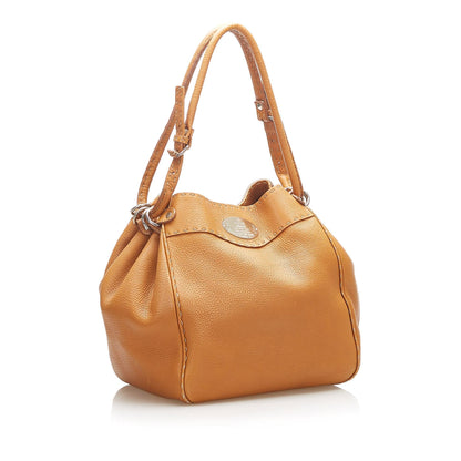 Fendi Selleria Leather Shoulder Bag (SHG-22347) Rovelle Bags