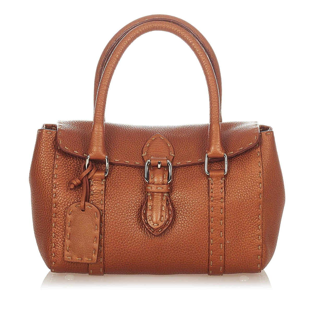Fendi Selleria Linda Leather Handbag (SHG-26196) Rovelle Bags