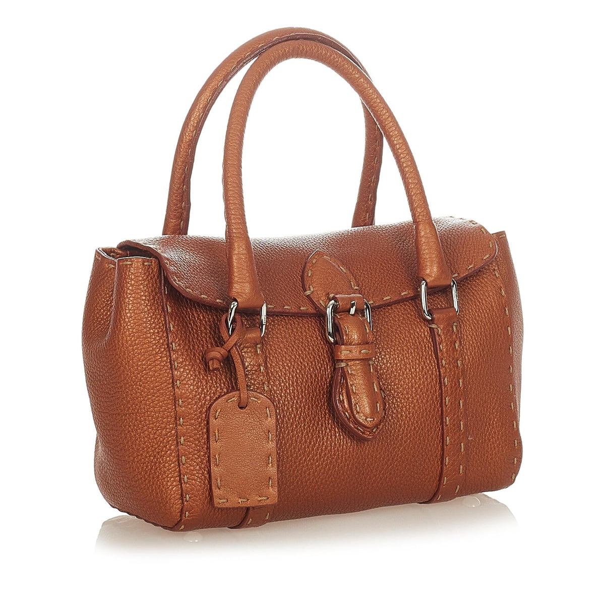 Fendi Selleria Linda Leather Handbag (SHG-26196) Rovelle Bags