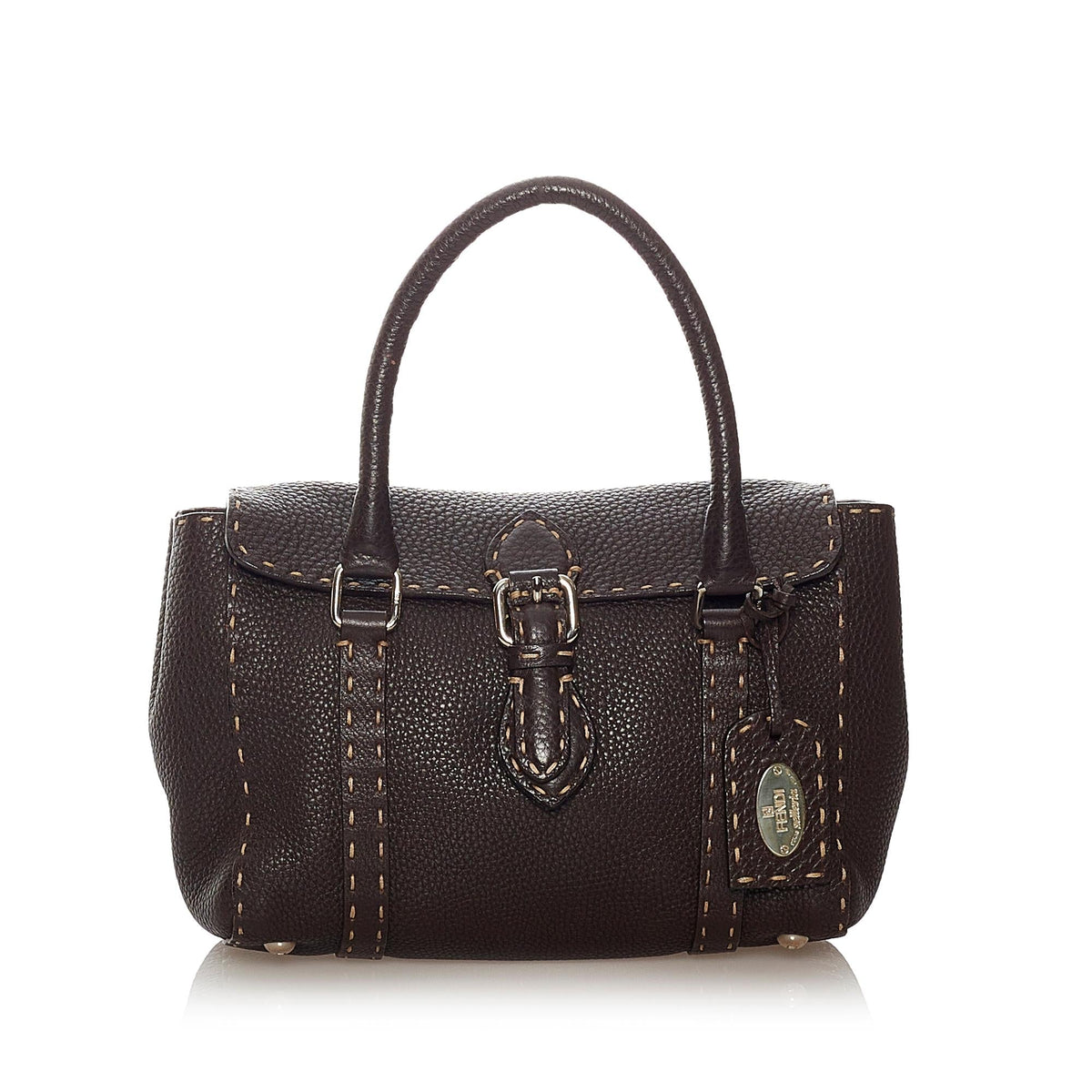 Fendi Selleria Linda Leather Handbag (SHG-27466) Rovelle Bags
