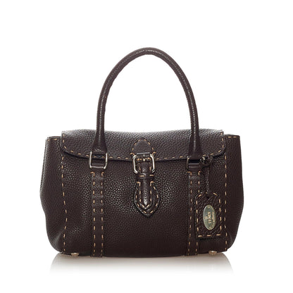 Fendi Selleria Linda Leather Handbag (SHG-27466) Rovelle Bags