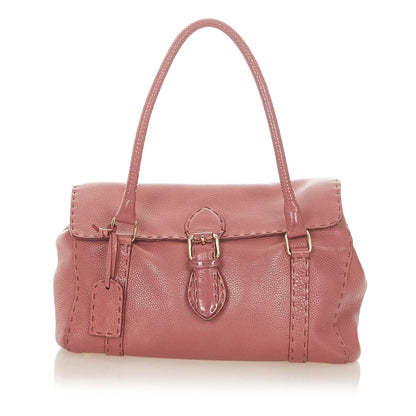 Fendi Selleria Linda Leather Handbag (SHG-31685) Rovelle Bags