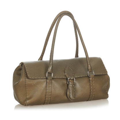 Fendi Selleria Linda Leather Shoulder Bag (SHG-23943) Rovelle Bags
