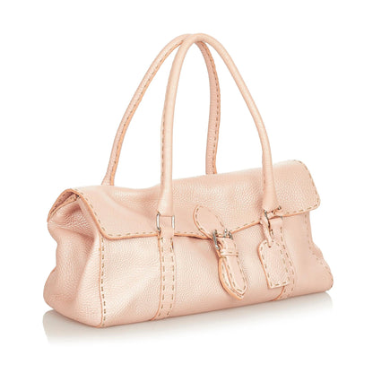 Fendi Selleria Linda Leather Shoulder Bag (SHG-24875) Rovelle Bags