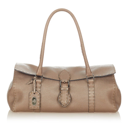 Fendi Selleria Linda Leather Shoulder Bag (SHG-26507) Rovelle Bags