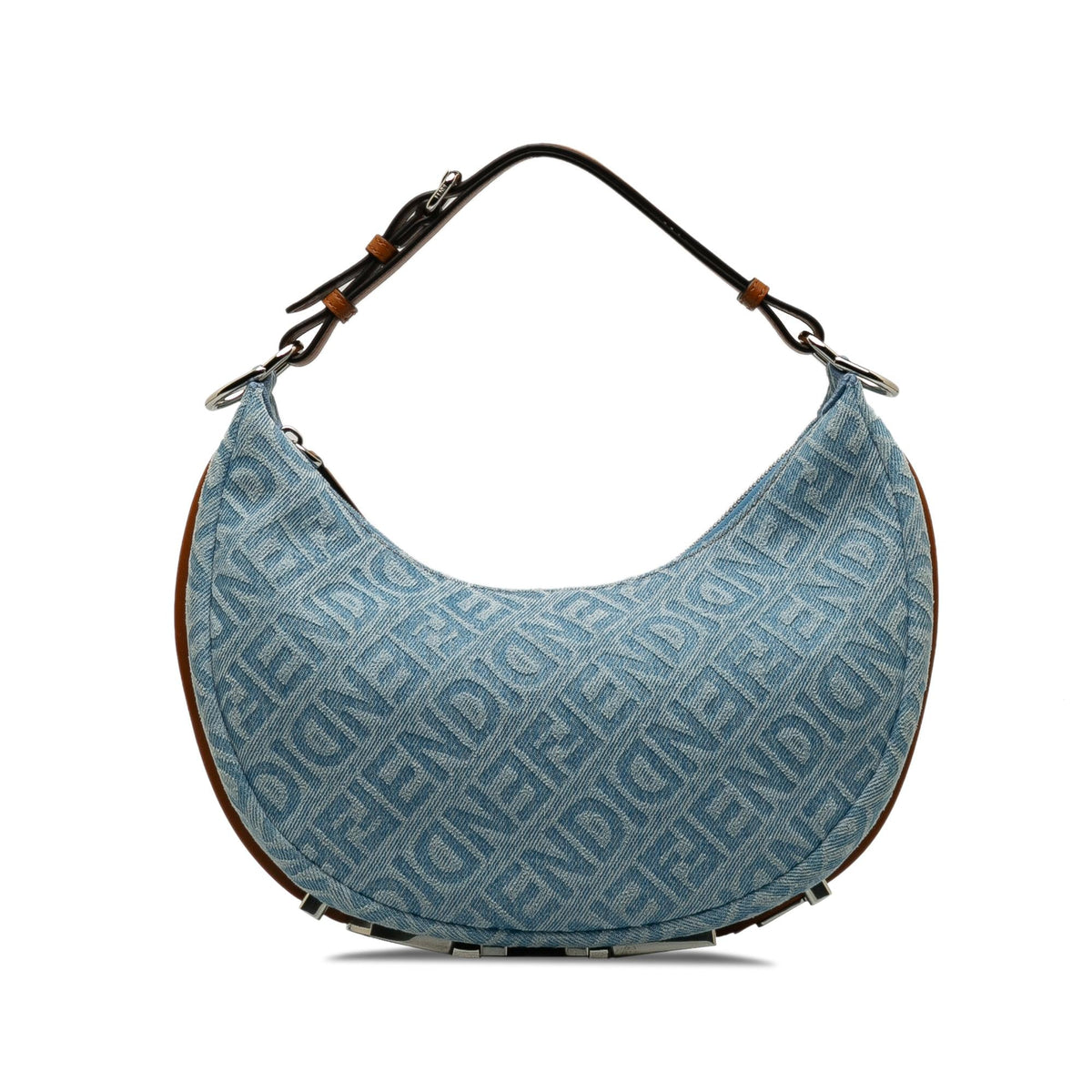 Fendi Small Denim Zucca Fendigraphy Hobo (SHG-rb2j9e) Rovelle Bags