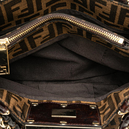 Fendi Small Zucca Canvas Mia Chain Tote Shg-Ikzcne Rovelle Bags