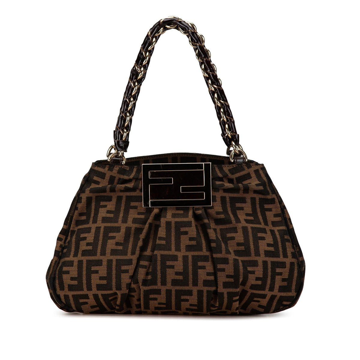 Fendi Small Zucca Canvas Mia Chain Tote Shg-Ikzcne Rovelle Bags