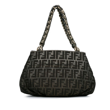 Fendi Small Zucca Metallic Canvas Mia Shoulder Bag Rovelle Bags