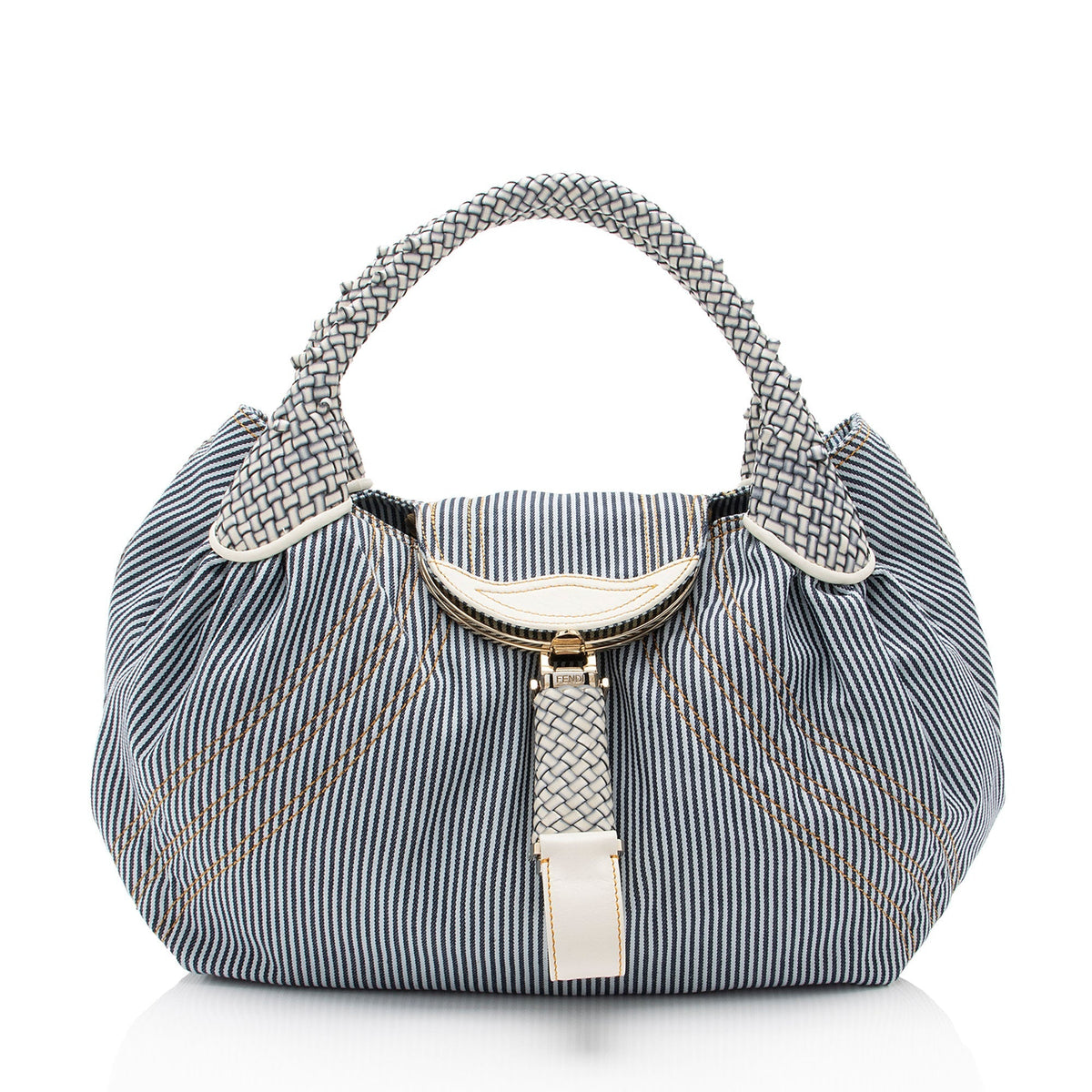 Fendi Striped Denim Spy Satchel (SHF-i8ZclG) Rovelle Bags