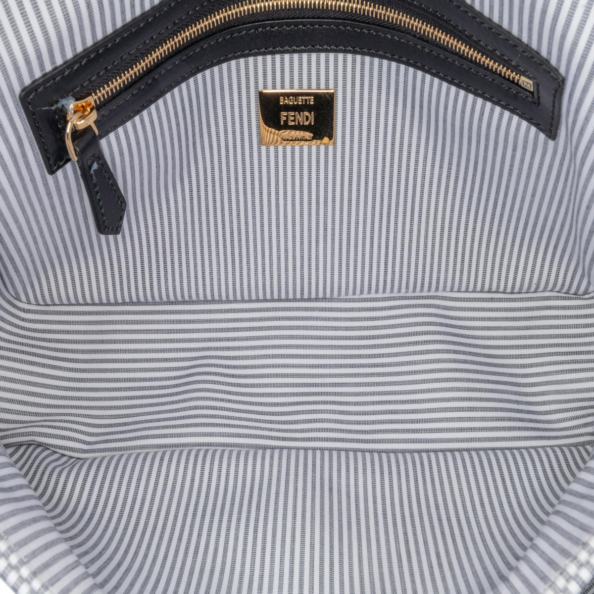 Fendi Striped Jersey Baguette Satchel Rovelle Bags