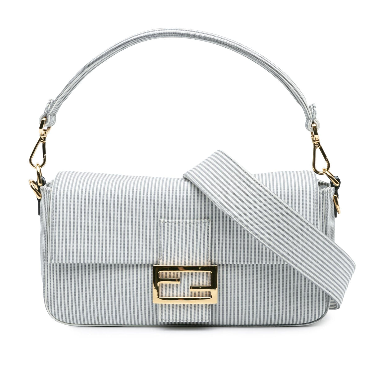 Fendi Striped Jersey Baguette Satchel Rovelle Bags