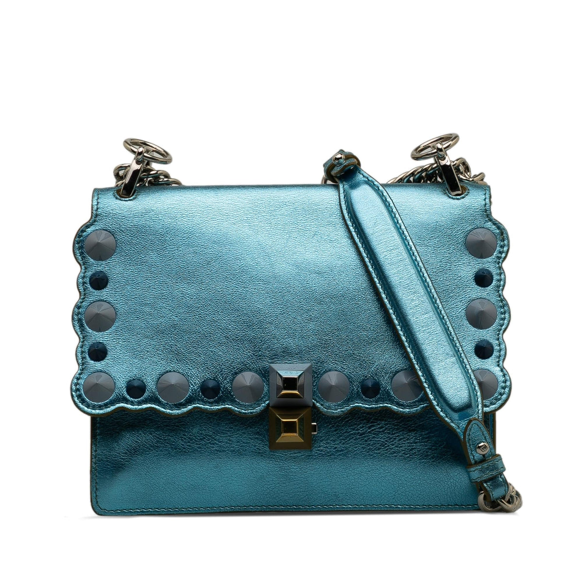 Fendi Studded Scalloped Kan I Crossbody (SHG-CeGCcL) Rovelle Bags