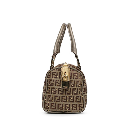 Fendi Studded Zucchino Boston Bag (SHG-q9Lttm) Rovelle Bags