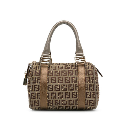 Fendi Studded Zucchino Boston Bag (SHG-q9Lttm) Rovelle Bags
