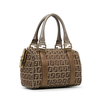 Fendi Studded Zucchino Boston Bag (SHG-q9Lttm) Rovelle Bags