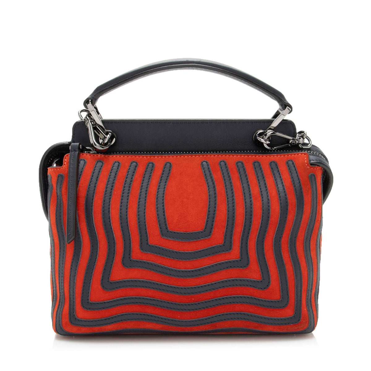 Fendi Quilted Leather Two Tone Dotcom Small Top Handle Rovelle Bags