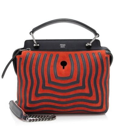Fendi Quilted Leather Two Tone Dotcom Small Top Handle Rovelle Bags