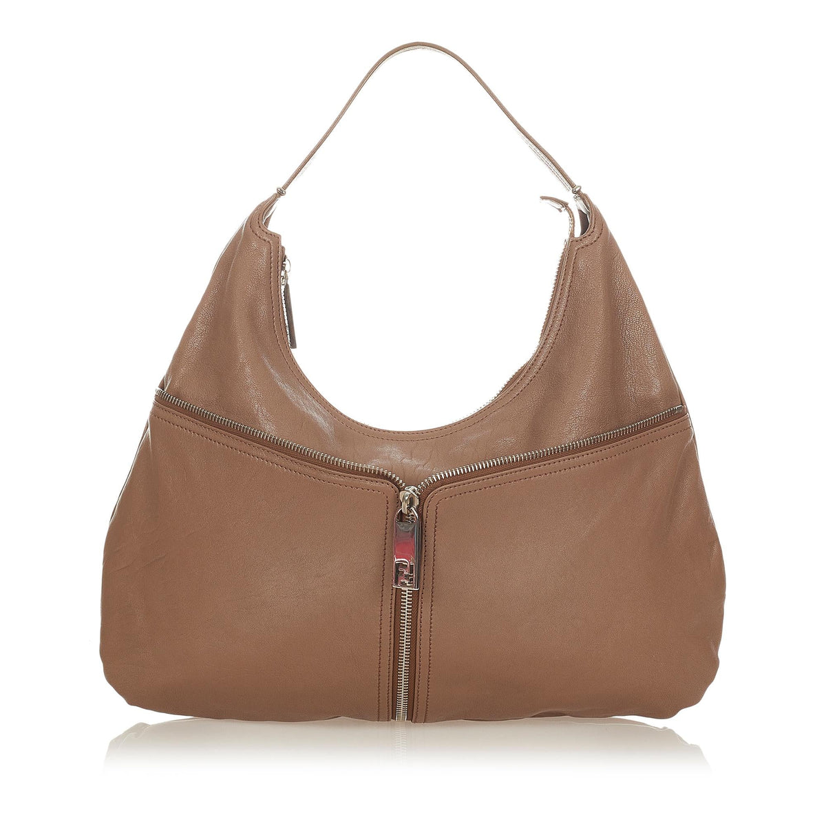 Fendi Unzipped Leather Shoulder Bag (SHG-25226) Rovelle Bags