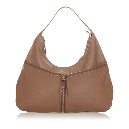 Fendi Unzipped Leather Shoulder Bag (SHG-25226) Rovelle Bags