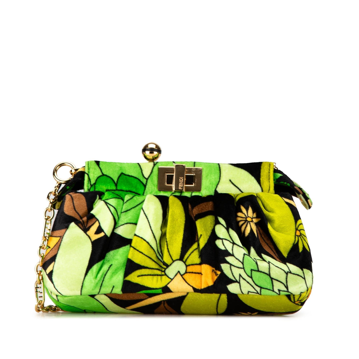 Fendi Velvet Peekaboo Click Clutch on Chain Rovelle Bags