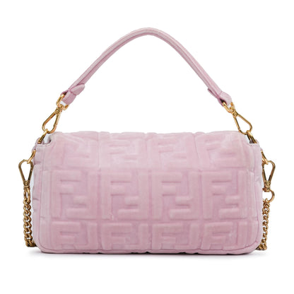 Fendi Velvet Zucca Embossed Baguette Satchel (SHG-eV17vo) Rovelle Bags