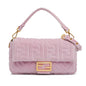 Fendi Velvet Zucca Embossed Baguette Satchel (SHG-eV17vo) Rovelle Bags