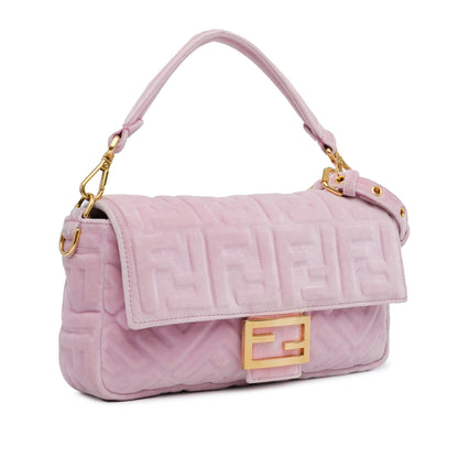 Fendi Velvet Zucca Embossed Baguette Satchel (SHG-eV17vo) Rovelle Bags