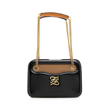 Fendi Vitello Glacier Leather Karligraphy Pocket Shoulder Bag (SHF-19815) Rovelle Bags