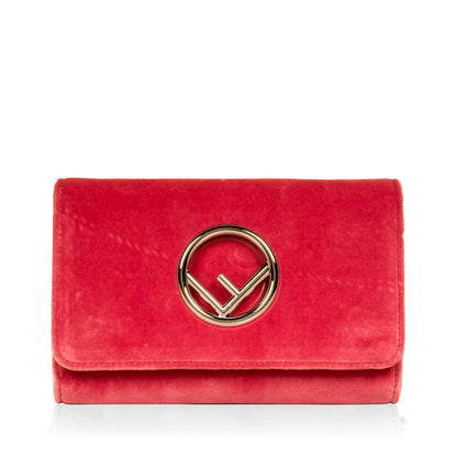 Fendi Kan I Leather Red Crossbody Red Rovelle Bags