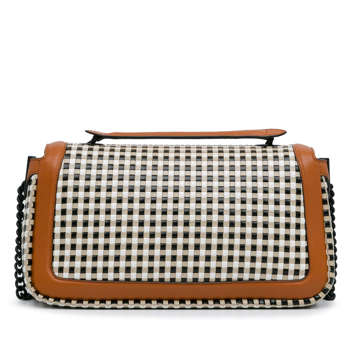 Fendi Woven Leather Chain Baguette Satchel (SHG-DfXa2v) Rovelle Bags
