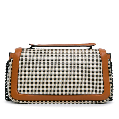 Fendi Woven Leather Chain Baguette Satchel (SHG-DfXa2v) Rovelle Bags