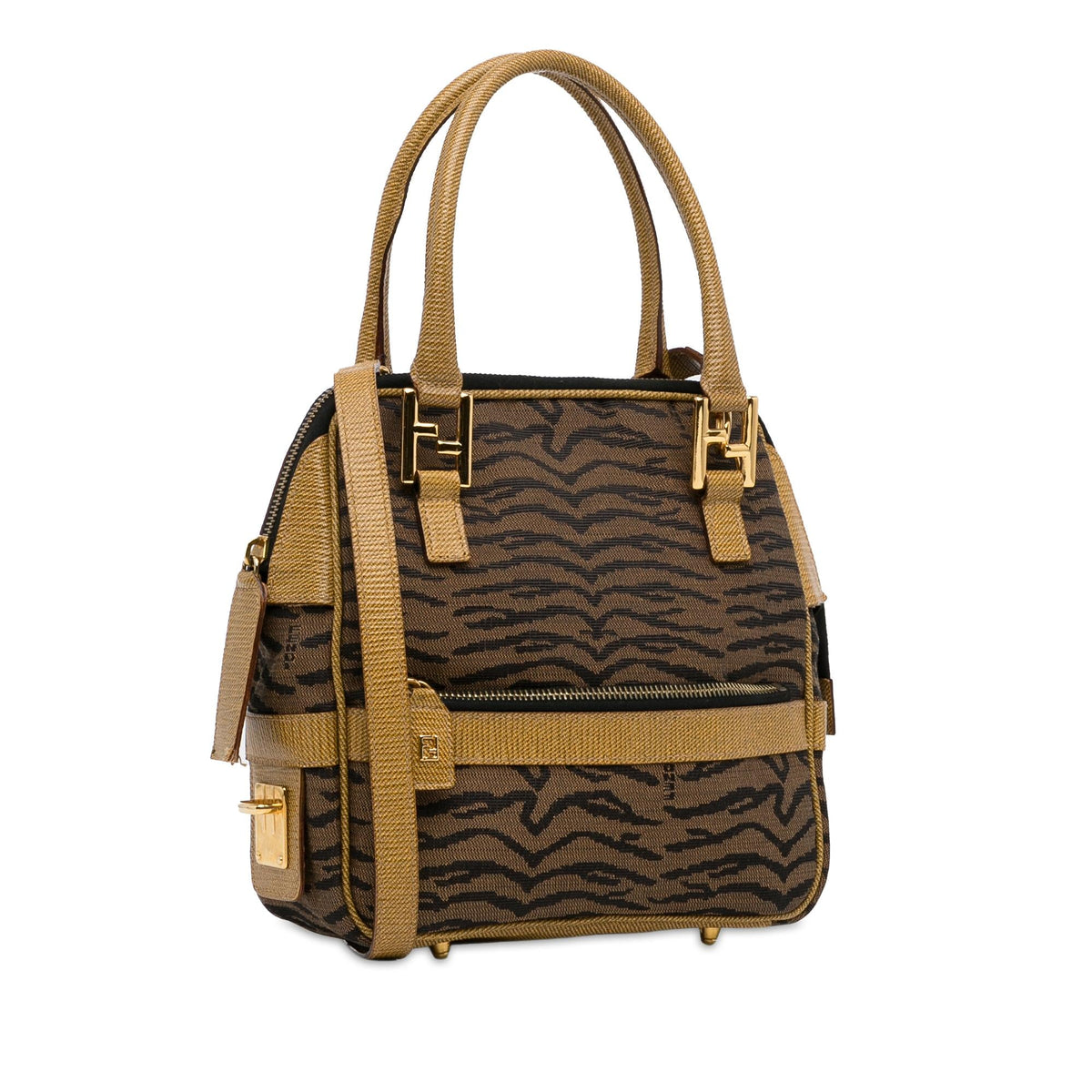 Fendi Zebra Print Canvas Satchel (SHG-osFG5D) Rovelle Bags