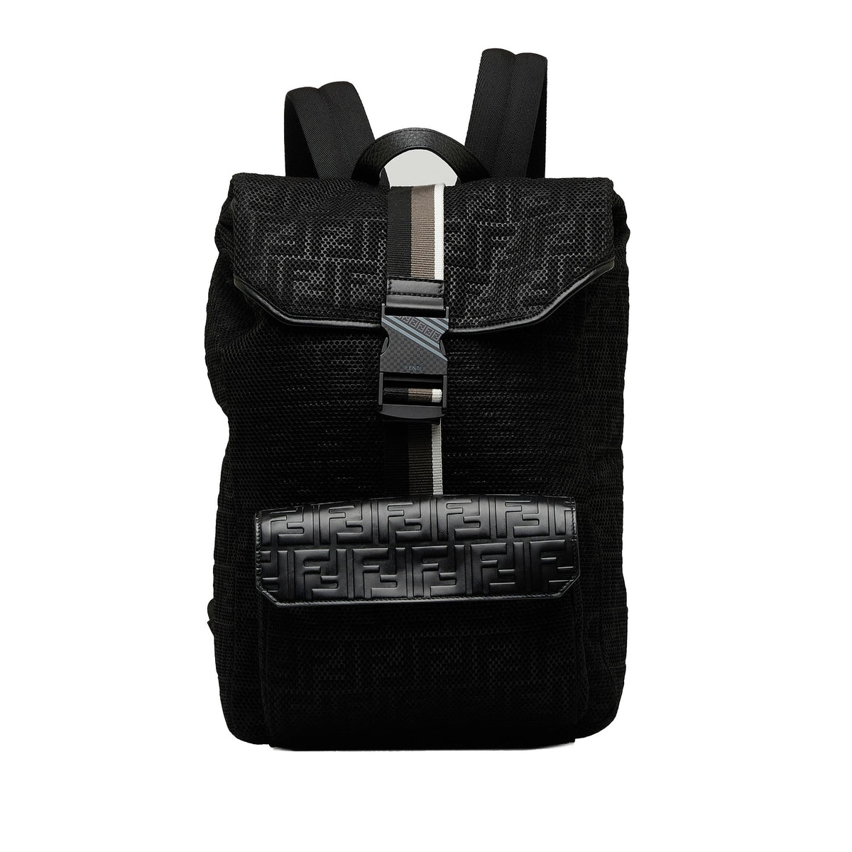 Fendi Zucca Buckle Flap Backpack (SHG-CXXC0L) Rovelle Bags
