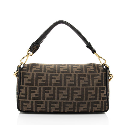 Fendi Zucca Calfskin Baguette Shoulder Bag (SHF-J0QlAm) Rovelle Bags