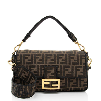 Fendi Zucca Calfskin Baguette Shoulder Bag (SHF-J0QlAm) Rovelle Bags