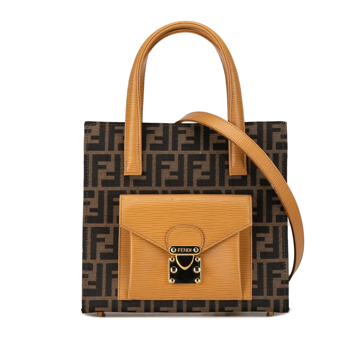 Fendi Zucca Canvas Front Pocket Tote Rovelle Bags