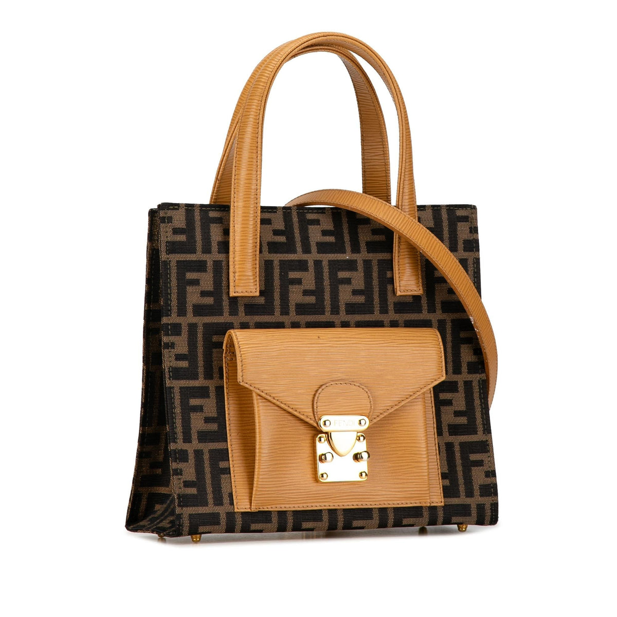 Fendi Zucca Canvas Front Pocket Tote Rovelle Bags