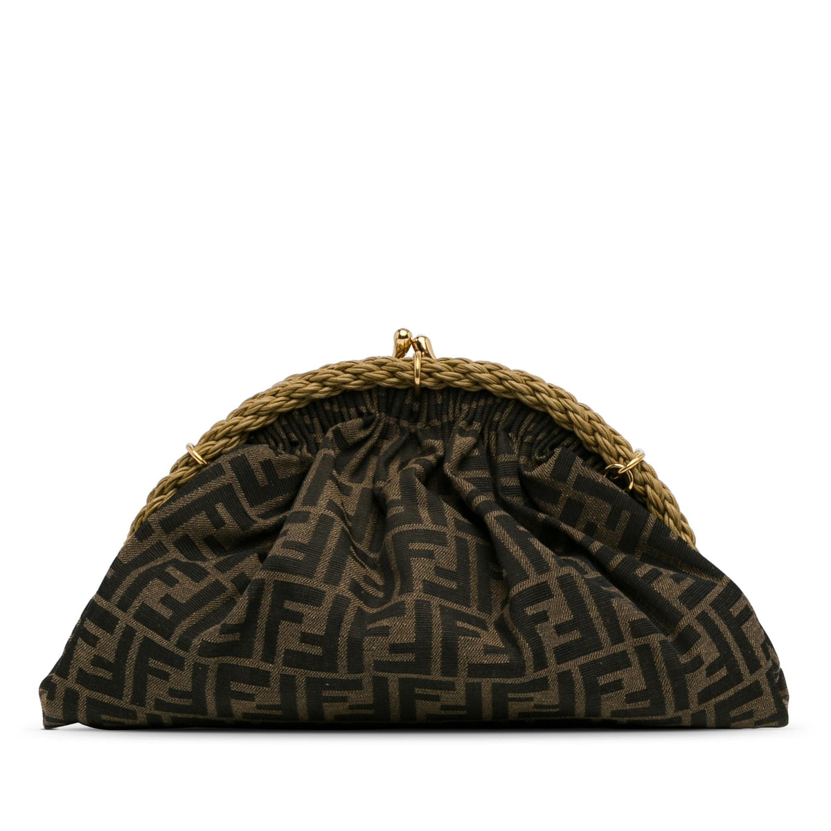 Fendi Zucca Canvas Shell Clutch (SHG-EBnBJ0) Rovelle Bags