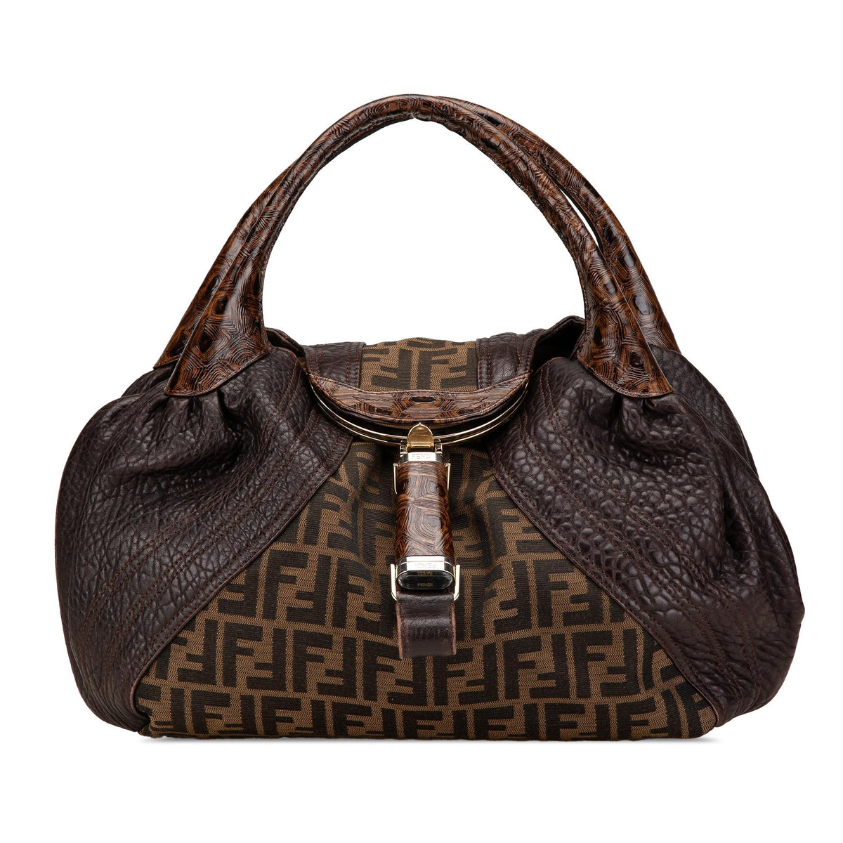 Fendi Zucca Canvas Spy Handbag Rovelle Bags