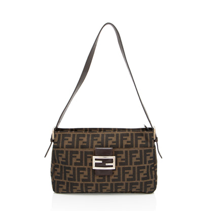 Fendi Zucca Zip Top Shoulder Bag (SHF-RhBEmx) Rovelle Bags