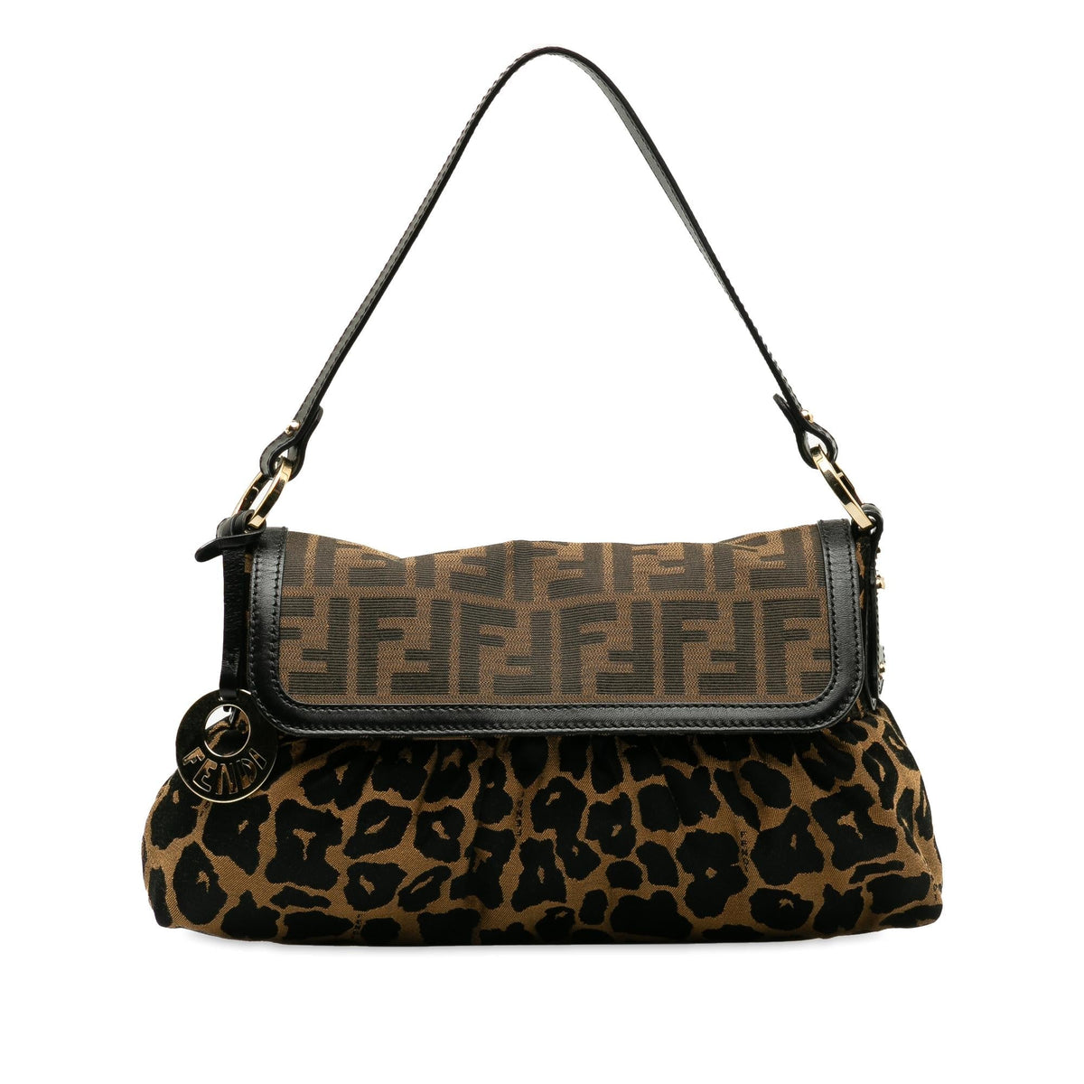 Fendi Zucca Chef Leopard Shoulder Bag (SHG-BxdWir) Rovelle Bags