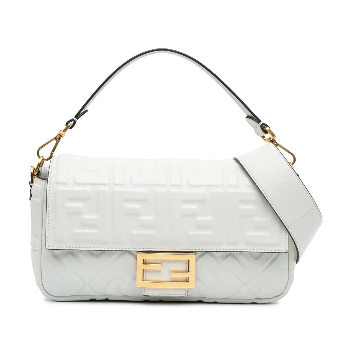 Fendi Zucca Embossed Baguette Satchel Rovelle Bags