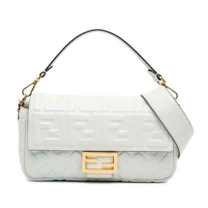 Fendi Zucca Embossed Baguette Satchel Rovelle Bags