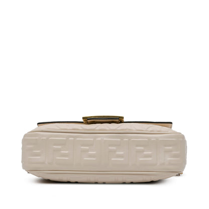 Fendi Zucca Embossed Chain Midi Baguette (SHG-InpXQw) Rovelle Bags