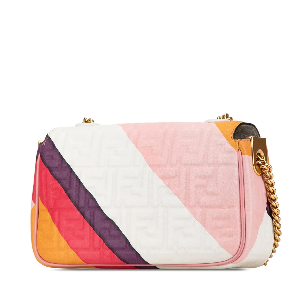 Fendi Zucca Embossed Chain Midi Baguette Rovelle Bags