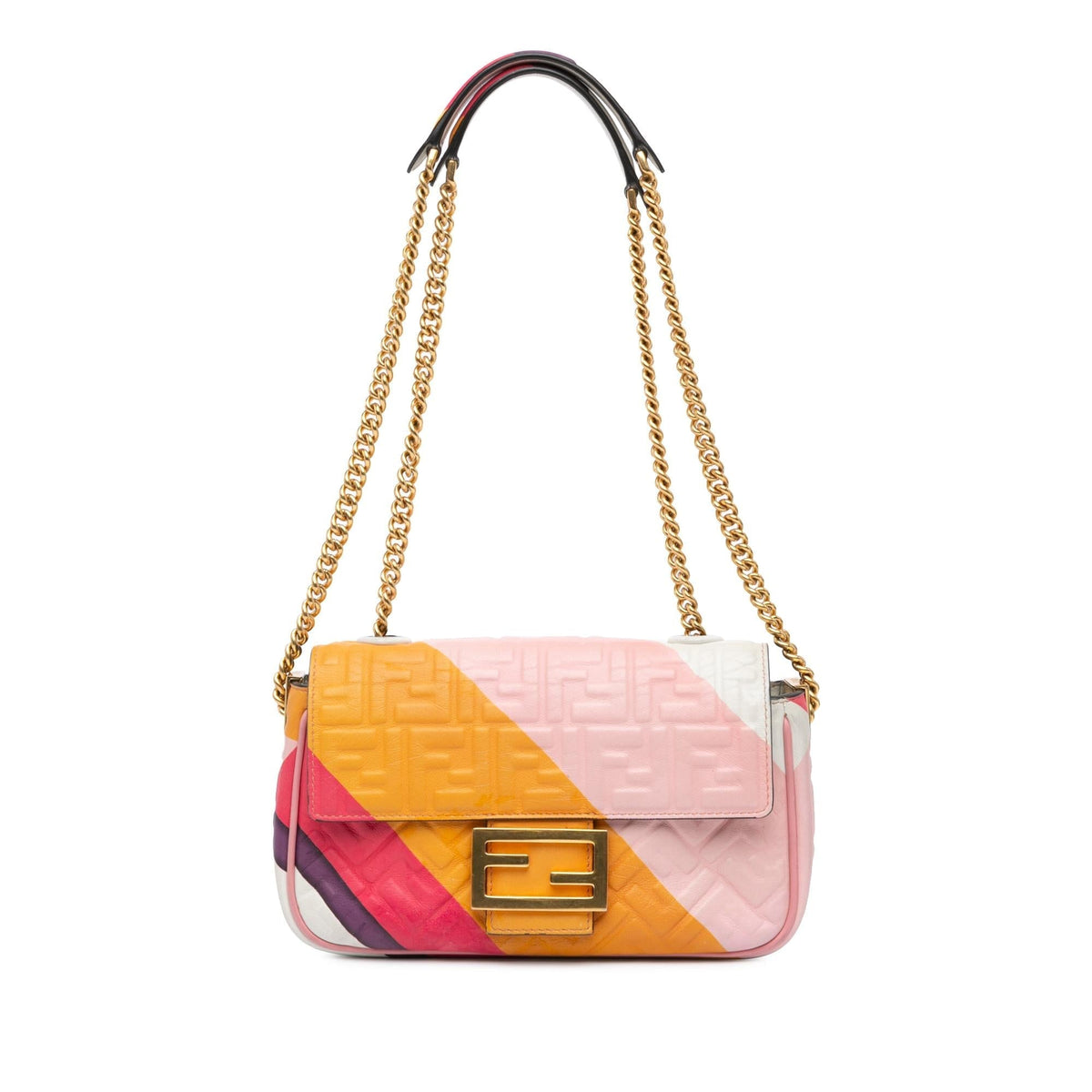 Fendi Zucca Embossed Chain Midi Baguette Shg-Twwttm Rovelle Bags